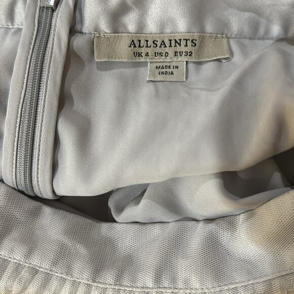 ALLSAINTS Lerin Midi Skirt - Light Gray Size 0 - Picture 7 of 10